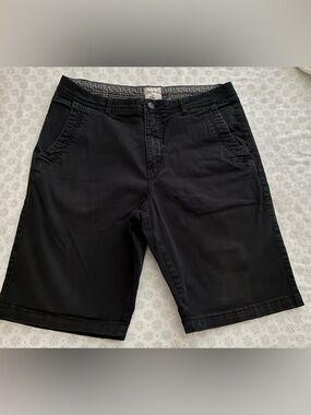 RedSquad Men's Flat Front Black Chino Shorts - Tailored Everyday Style